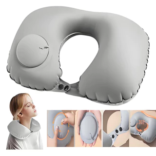 Travesseiro De Viagem Avião  Travesseiro U-Forma Automática Inflável Cervical Travesseiro em Oferta na Shopee