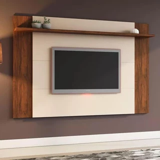 PAINEL VIERO HARLEY IMBUIA-OFF WHITE UMA PRATELEIRA (20573) em Oferta na Shopee