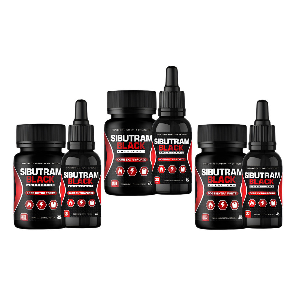 Kit 6 Sibutram Black American / 3 Capsulas + 3 Gota Full | Shopee Brasil