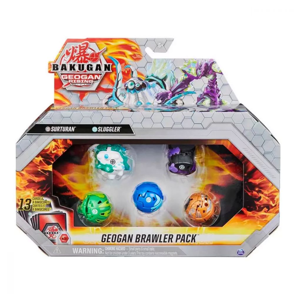 Conjunto Surturan e Sluggler com 5 Figuras Bakugan Geogan Brawler ...