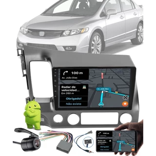 Multimídia 10" Polegadas Honda Civic 2006 até 2011 Android Bluetooth Espelhamento + Câmera de Ré + Chicotes