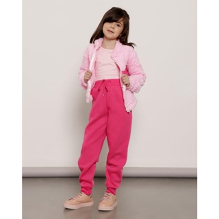 Calça Moletom Infantil Jogger Com Bolso Rosa