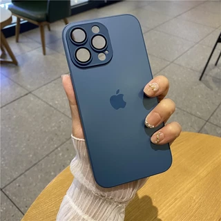 Capa Para Telefone Celular Fosca Anti-Queda À Prova De Explosão iPhone 15 12 13 14 Pro Max Com Protetor De Lente De Câmera