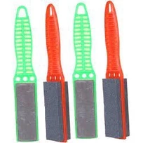 Pedra Para Afiar Amolar Facas e Lâminas Dupla Face (21cm) Cabo de Apoio