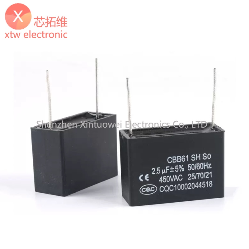 2x CBB61 Kondensator 1.5uF 450V - Für Deckenventilator Motor Rechteck Kondensator