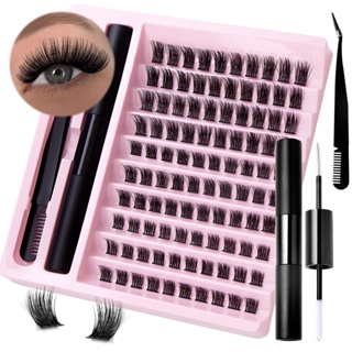 200Bundles Conjunto De Pestanas Individuais Com Cola 30D Extensão De Mink Volume 30D Cluster Faux Eyelashes