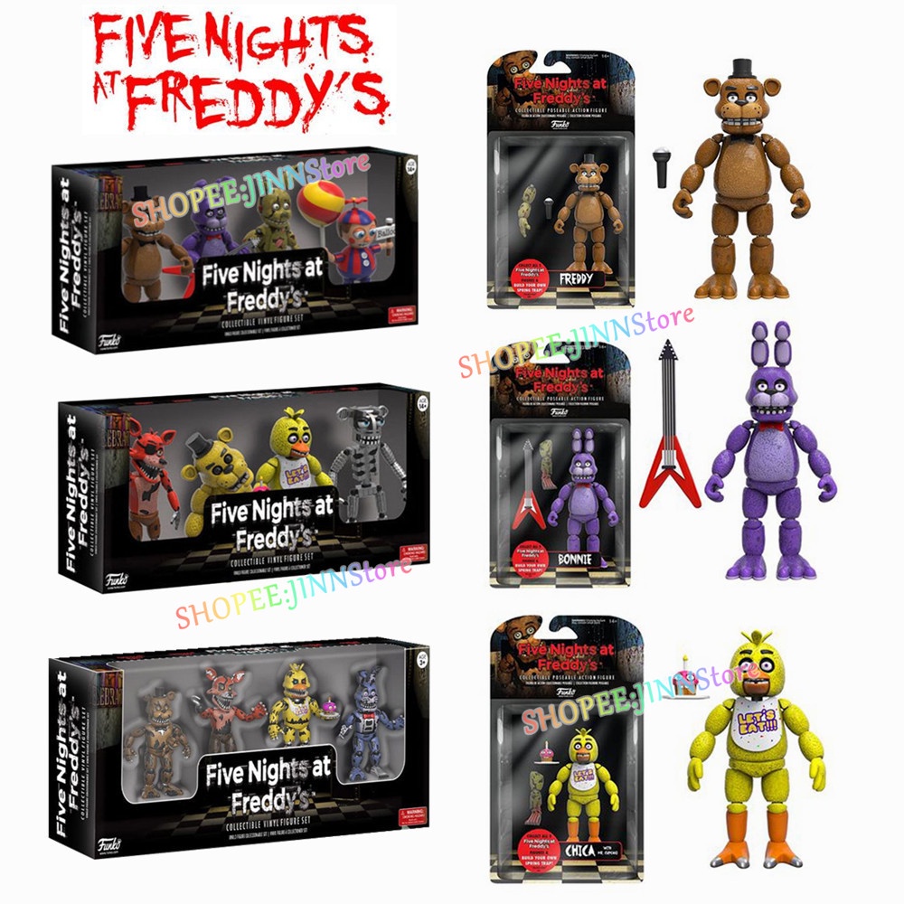 Five Nights at Freddys Conjunto completo de brinquedos de 1 a 3 gerações de  segurança Breach Pizza Shop Sister Location Toy All Series FNAF para  presentes infantis (A, conjunto de 6 peças)