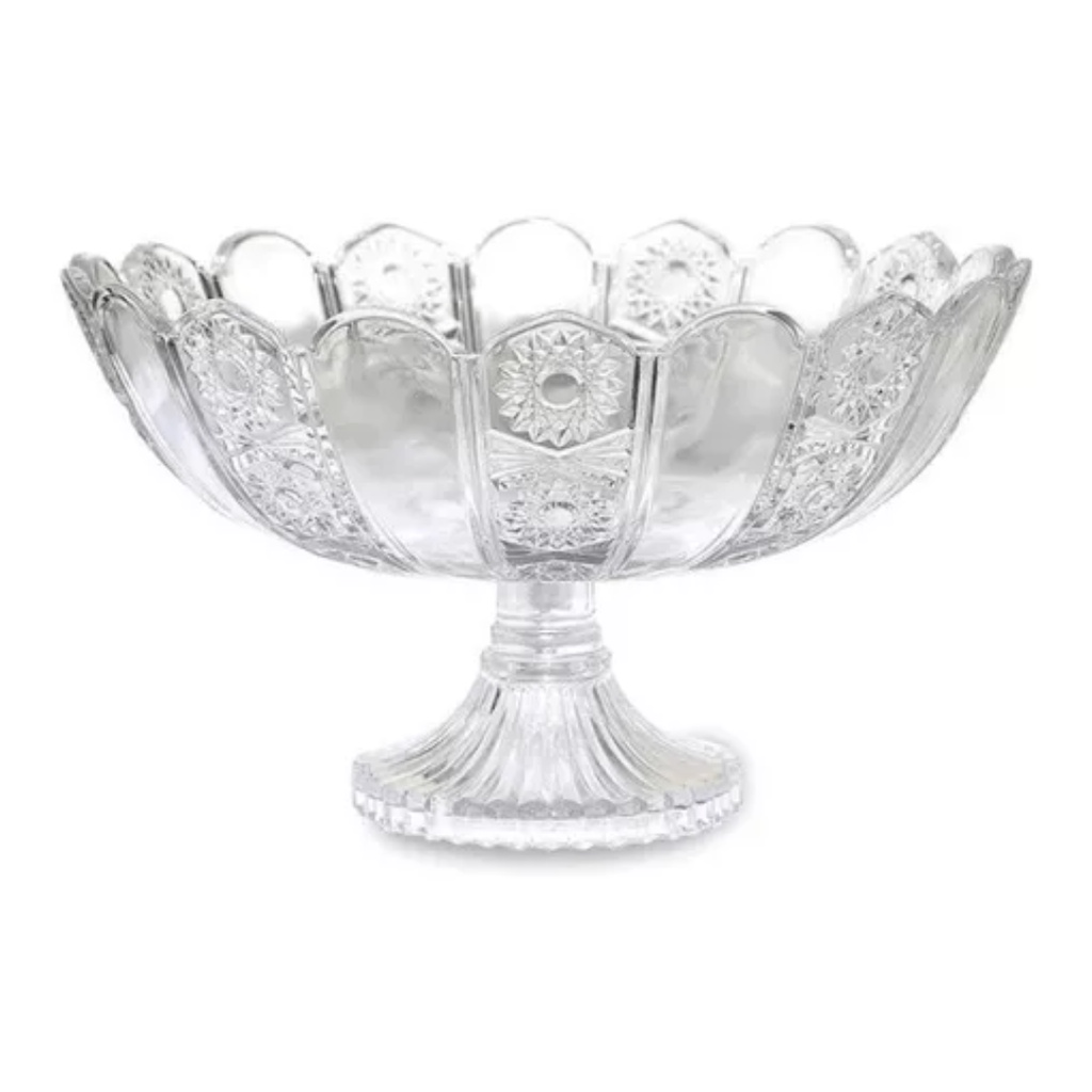 Centro Mesa Fruteira Saladeira Decorativo Redondo Vidro 29cm