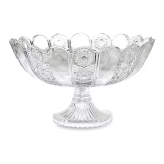 Centro Mesa Fruteira Saladeira Decorativo Redondo Vidro 29cm