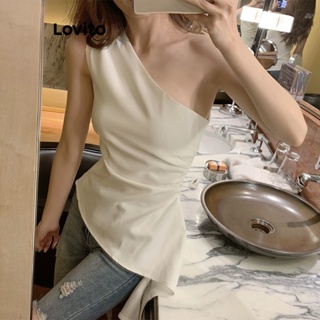 Lovito Regata Casual Lisa Franzida Para Mulheres LNE41249