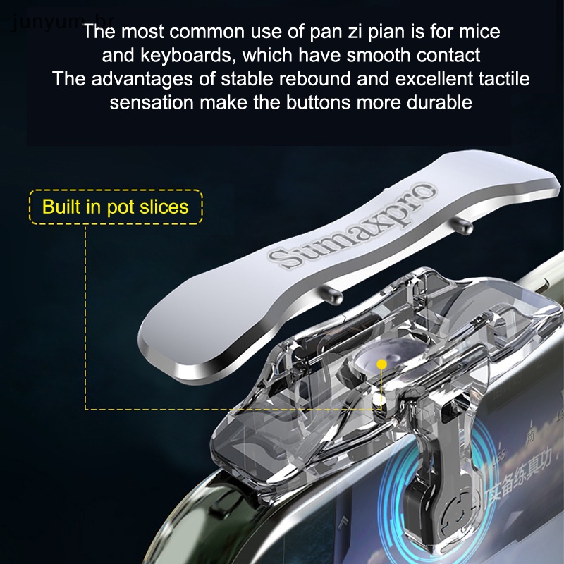 JUNYUM Mobile Shoog Joy Gamepad Botão De Gatilho L1 R1 Apontador De Fogo Gratuito Controlador De Jogo Para Telefone IPhone Android BR