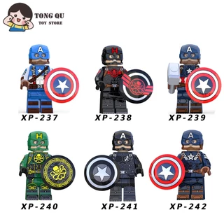 Super-herói Minifiguras Capitão América Bloco de Construção Coleção de Brinquedos Ornamentos mini Modelo Presente