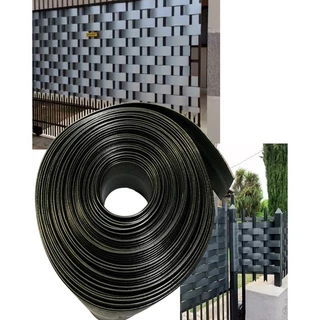 Fechamento De Portao Fita Pvc Divisor De Grama 10x25 Preto