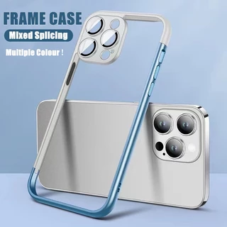 Macaron Moldura De Costura Bicolor Para iPhone 12 13 14 15 Pro Max Plus 13 12Pro Proteção Da Lente À Prova De Choque