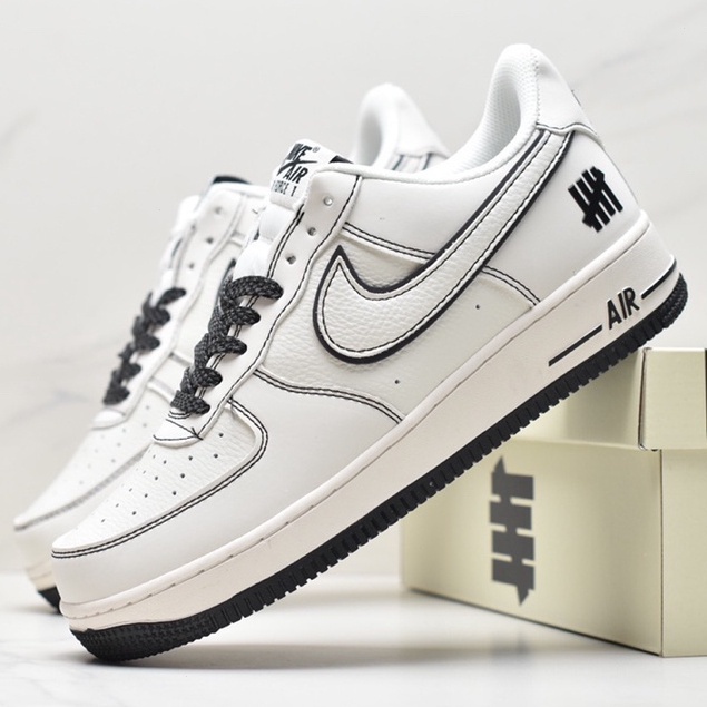 UNDEFEATED x Nike Air Force 1'07 "Branco Preto Baixo Top Casual Board Sapato tamanho: 36-45