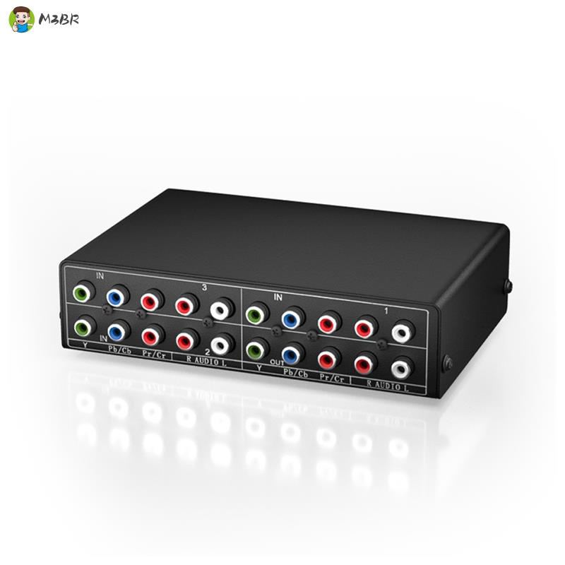 Componente 3 Vias RGB AV Switch Video Audio Selector 3 Em 1 Saída Ypbpr Switcher Box Para TV 360 Wii DVD