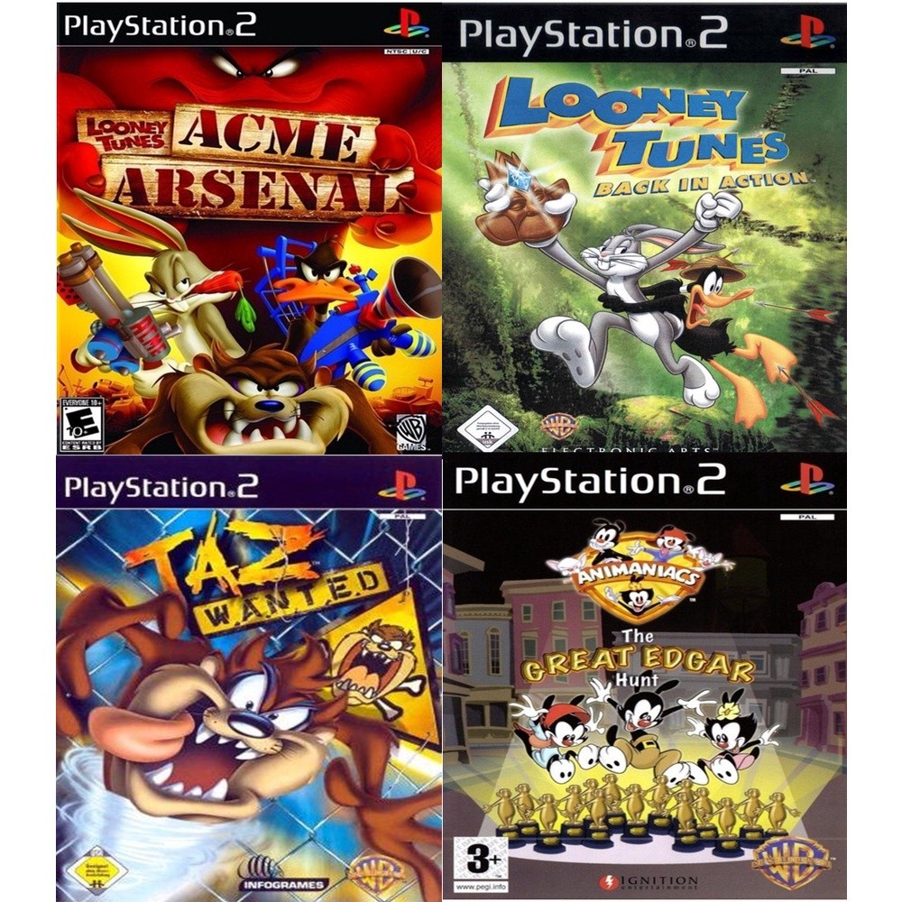 Kit Looney Tunes Collection + Animaniacs com 4 Jogos (PS2) Ps2 | Shopee ...