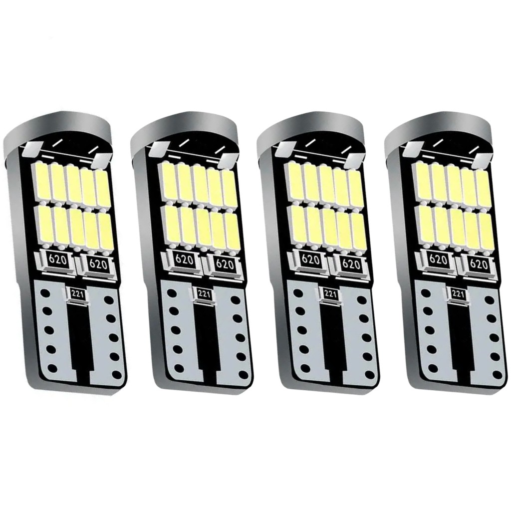 4 Lampadas Pingo 26 Led T10 Bem Forte Lanterna Meia Luz 5w