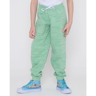 Calça Moletom Infantil Jogger Rajada Verde
