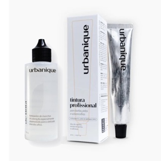 Tinta para sobrancelhas Urbanique Coloracao profissional e Gel Removedor de tintura completo