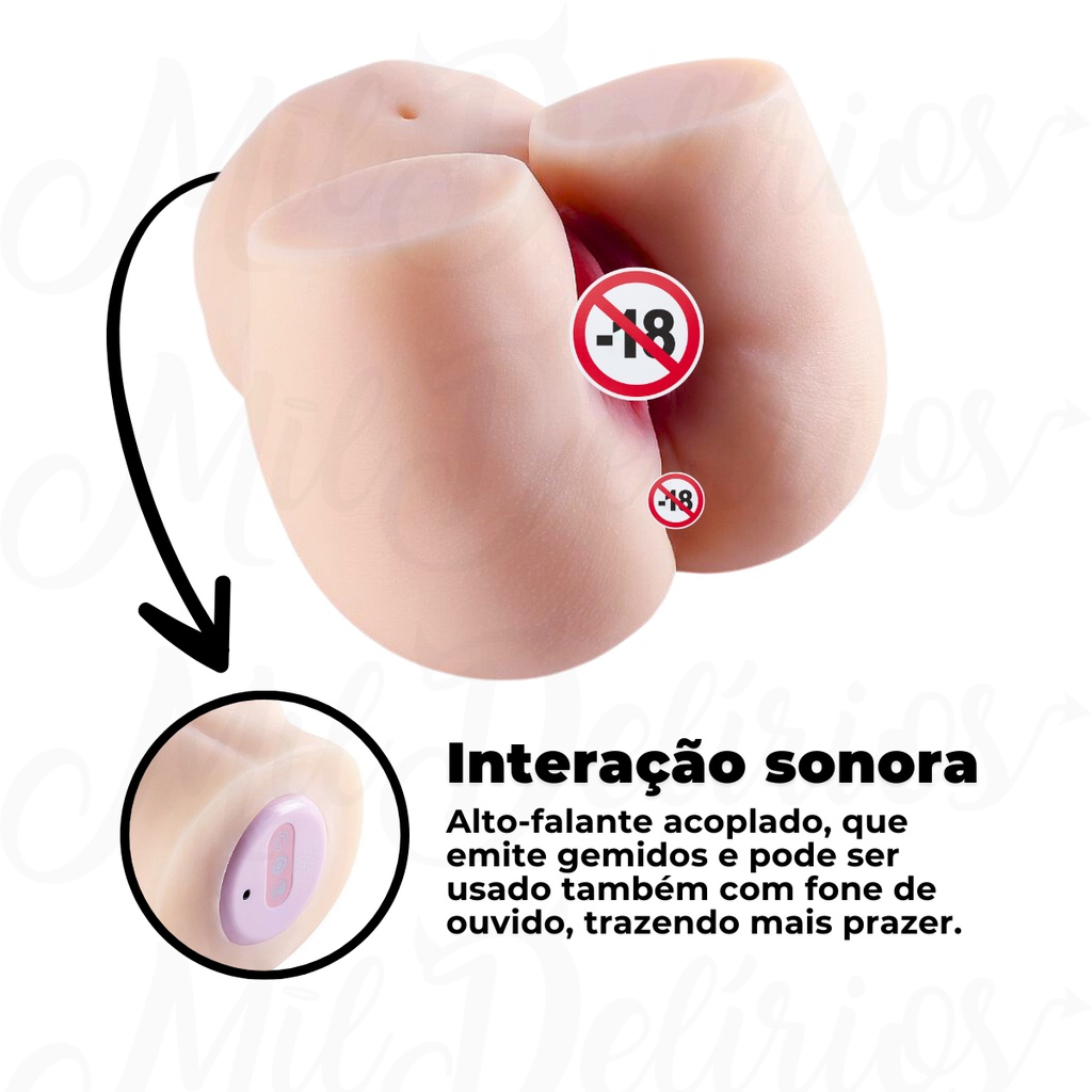 Masturbador Masculino Realista Formato Bunda com Sucção na Vagina e Viva  Voz Acoplado | Shopee Brasil