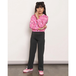 Calça Infantil Reta Com Recortes Preta