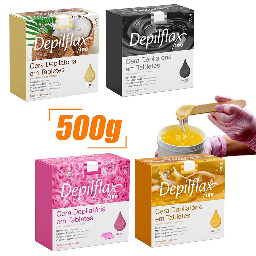 Cera Depilatória Quente Em Tabletes 500g Depilflax | Shopee Brasil