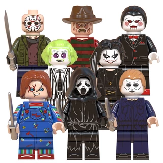 Mini Brinquedos De Horror De Halloween Números De Blocos Zumbi Jason Freddy Krueger