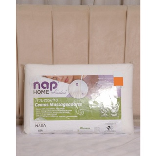 Travesseiro Gomos Massageadores Espuma Nasa 48cm x 68cm Off White