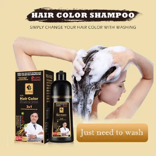 shampoo que pinta cabelo branco 500ml Shampoo Permanente Para Cabelos Natural Orgânico Rápido Essência Vegetal Coloração Capilar Mulheres Homens *-& *