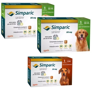 02 Simparic 80mg com 1 e 01 Simparic 20mg com 1 em Oferta na Shopee