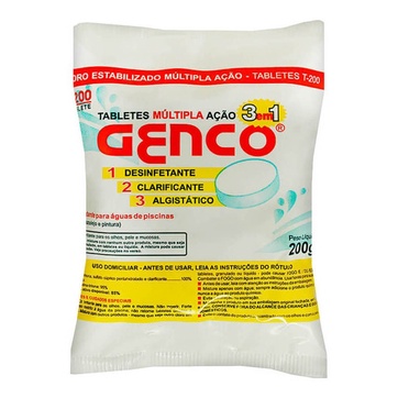 Kit 10 un Pastilha de Cloro Genco 3x1 200g