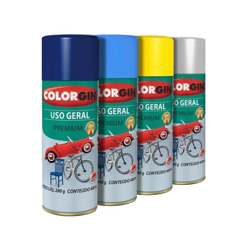 TINTA SPRAY COLORGIN USO GERAL BRILHANTE 400ML | Shopee Brasil