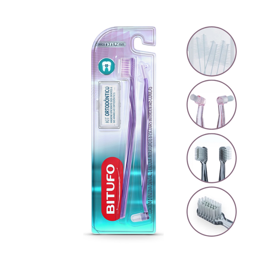Conjunto Escova Dente Aparelho Ortodontico Conico Bitufo | Shopee Brasil