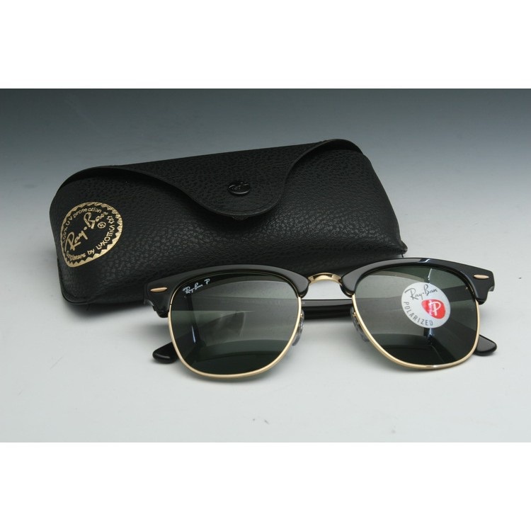 PROMOÇÃO!! Original ray/ban club master polarizado rb3016 901/58 51 mm Preto/Verde