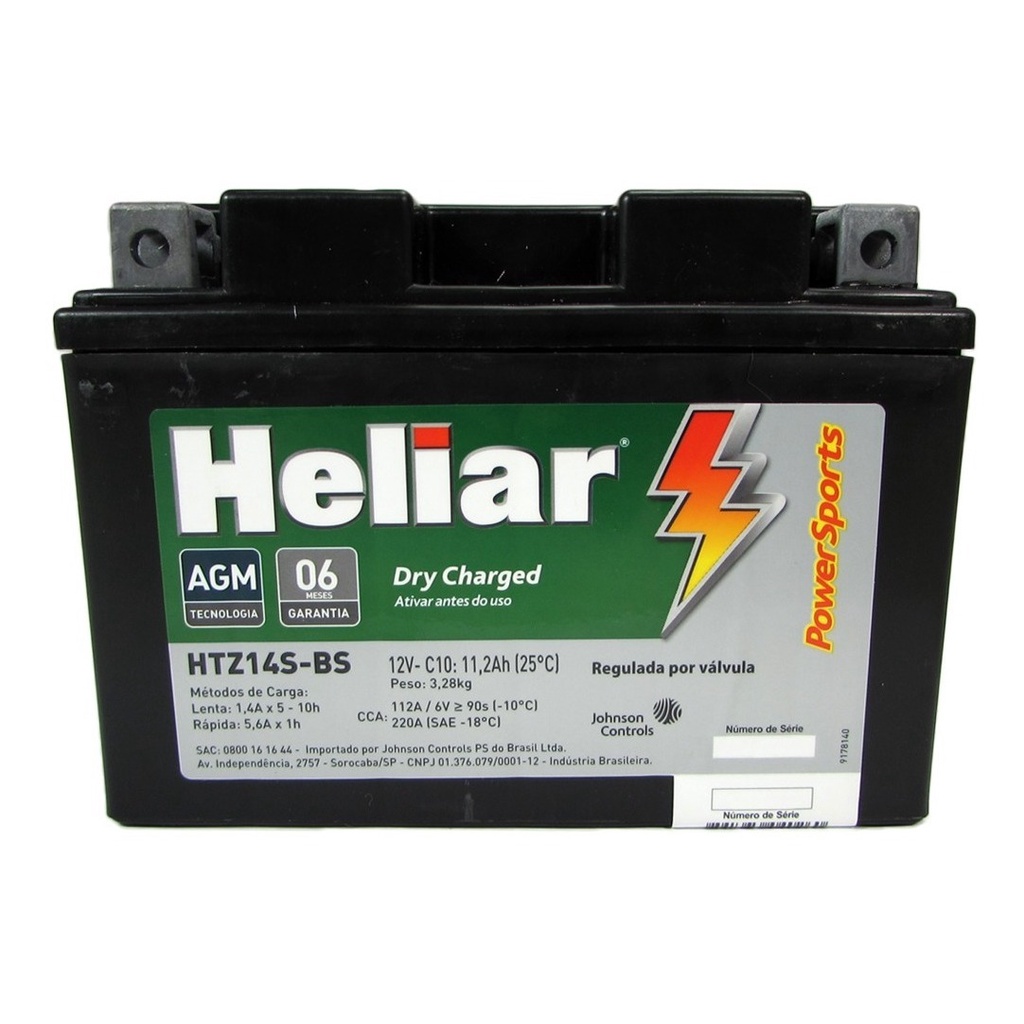 Bateria Htz14s-bs Heliar Moto Bmw R 1200 Gs F 800 Gs | Shopee Brasil