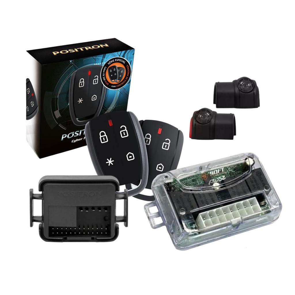 Alarme Positron FX360 Plus Com Presença + Módulo de Vidros Soft AW52 2 Portas