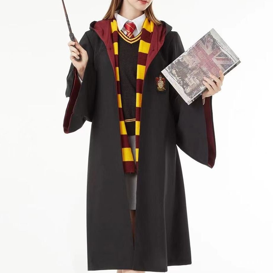 Crianças adulto feiticeiro robe cosplay magia escola uniforme