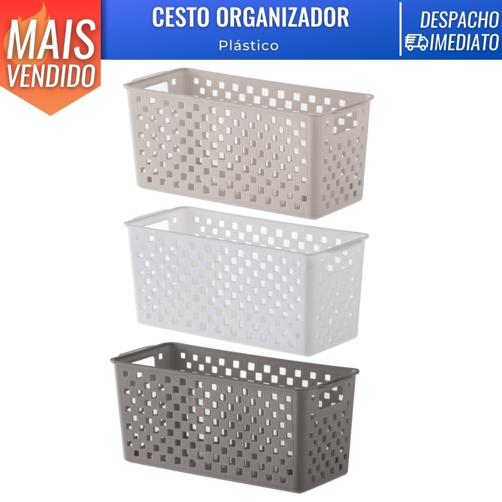 Cesto Organizador Quadratta Armário Gavetas Lavanderia 27x12