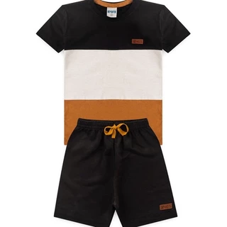 Conjunto Infantil Menino Tricolor Preto