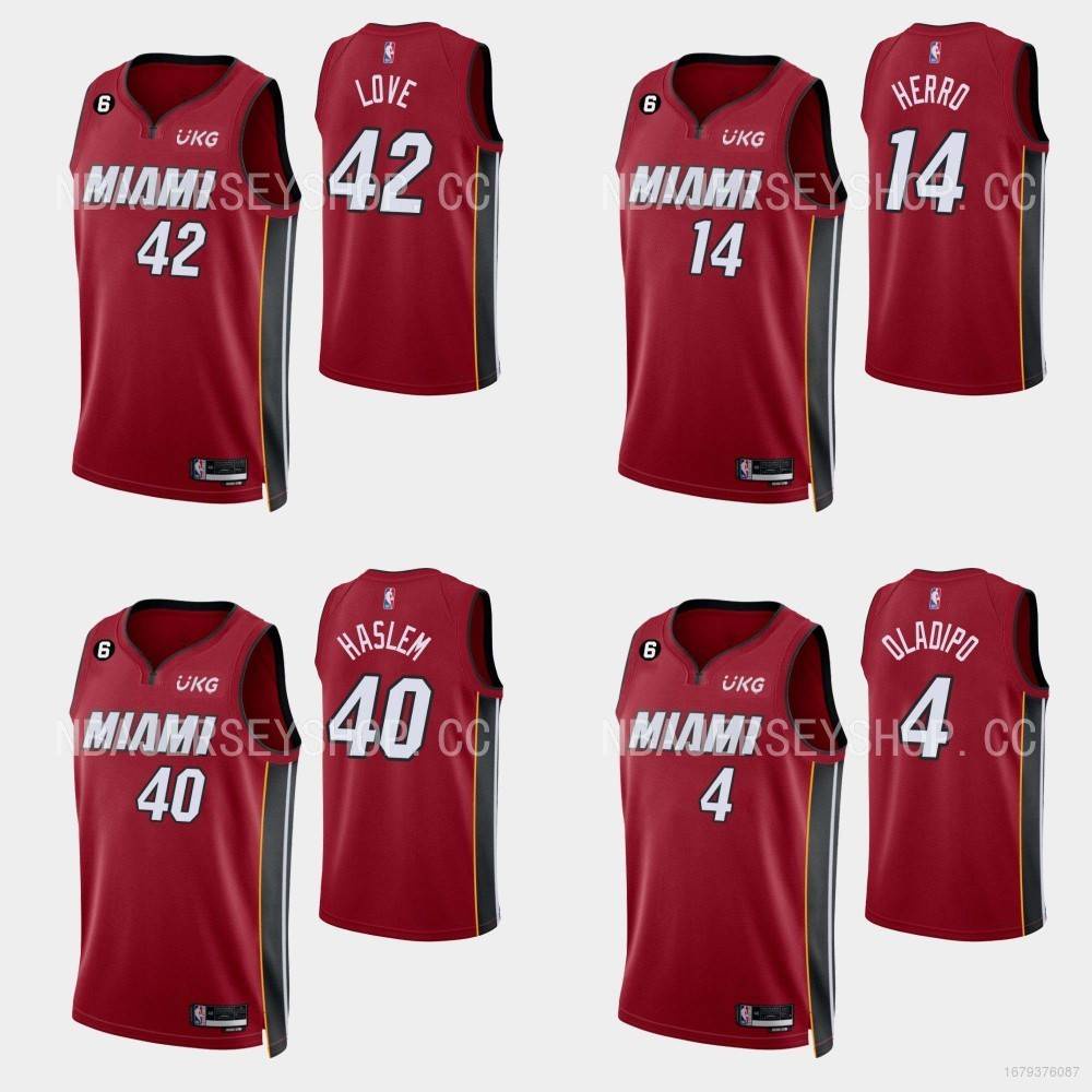 YP2 22-23 N-BA Jersey Miami Heat Haslen Oladipo Love Herro Vermelho Basquete Colete Esportivo Unissex Plus Size PY2