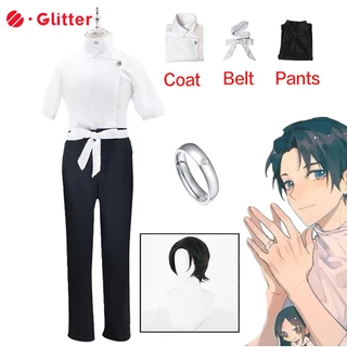 Anime Jujutsu Kaisen Yuta Okkotsu Cosplay Traje Para Homens Adultos Mulheres Calças De Cinto Uniformes Brancos Anel Top Pants Vestuário De Peruca Masculino Conjunto Completo Festa De Carnaval