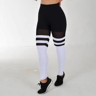 Calça Legging POLIAMIDA Feminina Fitness Academia Preta e Branca