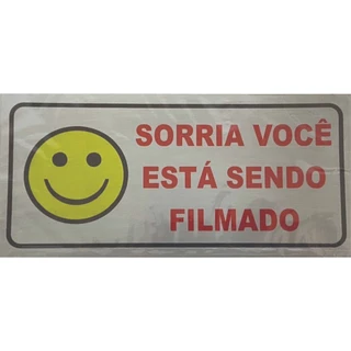 3 Placas Alumínio Resistente Sorria Você Está Sendo Filmado