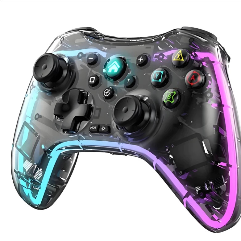 New Transparent Adjustable RGB Glare Lights bluetooth Gamepad Controller For Switch PC Android V3 IOS Wireless Elite Han