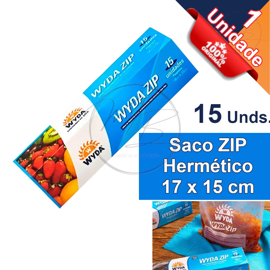 Saco Zip 17x15cm 15 Unidades - Wyda | Shopee Brasil
