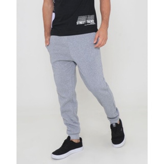 Calça Moletom Masculina Jogger Lisa Cinza Claro
