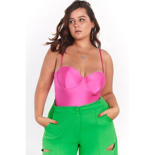 Body Feminino Alça Regulável Helanca Up Glam Planet Girls Rosa Médio