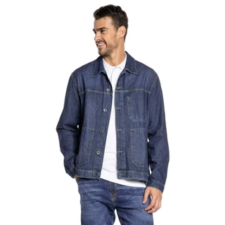 Jaqueta Masculina Jeans Detalhe na Costura Polo Wear Jeans Escuro