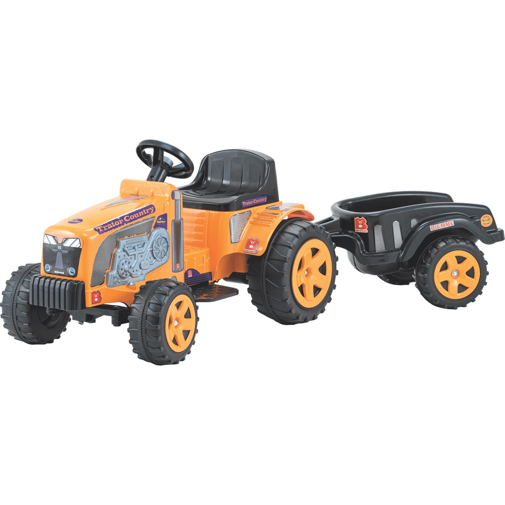 Jt2d Trator Elétrico Infantil Com Reboque 22 W 3km/h Amarelo